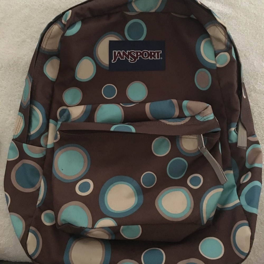 GUC Jansport Superbreak Backpack Brown/Blue Dots